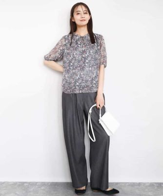 フラワードットプリントシフォンブラウス／洗える | MK MICHEL KLEIN