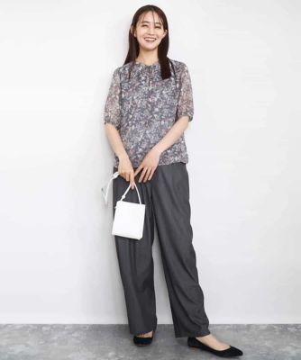 フラワードットプリントシフォンブラウス／洗える | MK MICHEL KLEIN