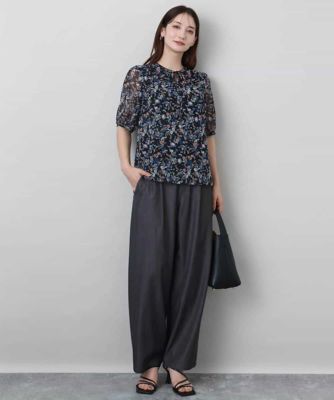 フラワードットプリントシフォンブラウス／洗える | MK MICHEL KLEIN