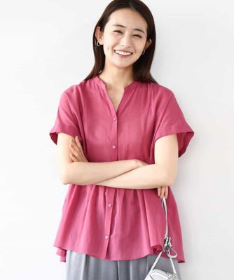MK MICHEL KLEIN (Women)/エムケーミッシェルクラン コットンシフォンブラウス／接触冷感／洗える