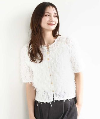 ＜MK MICHEL KLEIN (Women)＞釦デザインチュールトップス／前後２ｗａｙ／洗える