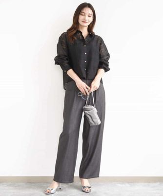 シアードビーチェックシャツブラウス／洗える | MK MICHEL KLEIN