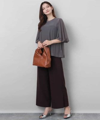 レイヤードチュールブラウス×タンクトップ／接触冷感．／洗える | MK