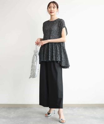 洗える］花柄フレアチュニックブラウス | MK MICHEL KLEIN (Women