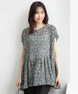 D&G 花柄レース シルク混 チュニック ブラウス 38 M 洗える］花柄フレアチュニックブラウス | MK MICHEL KLEIN (Women