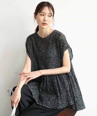 洗える］花柄フレアチュニックブラウス | MK MICHEL KLEIN (Women