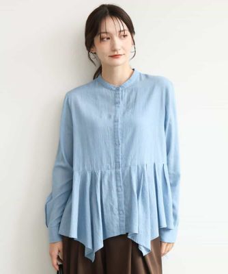 洗える］シアーデニムイレヘムブラウス | MK MICHEL KLEIN (Women