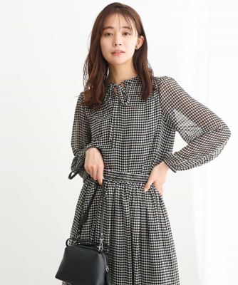 ＜MK MICHEL KLEIN (Women)＞クラシカル千鳥プリントブラウス／洗える