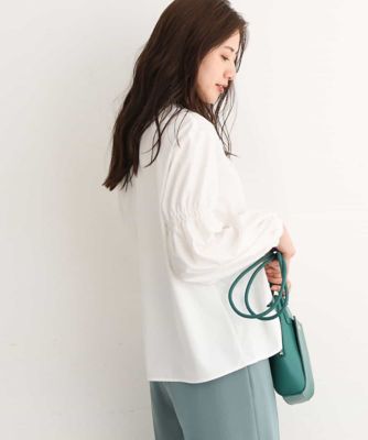 ＜MK MICHEL KLEIN (Women)＞ゴムギャザースリーブブラウス／洗える