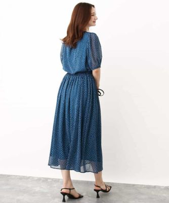 モダンドット柄シフォンブラウス／洗える