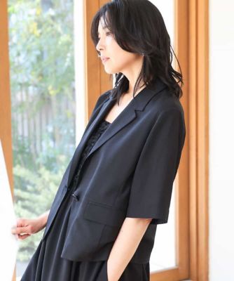 ＜MK MICHEL KLEIN (Women)＞ドライタッチハーフスリーブジャケット／洗える