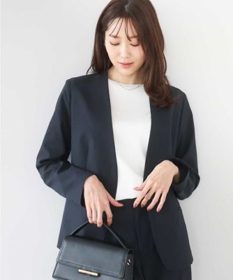 ＜MK MICHEL KLEIN (Women)＞ドライタッチストレッチ　カラーレスジャケット／イージーケア／洗える