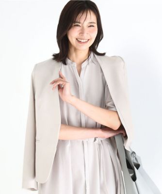 ＜MK MICHEL KLEIN (Women)＞ドライタッチストレッチ　カラーレスジャケット／イージーケア／洗える