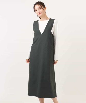 【新品タグ付】MAGALI コットンウール✖️リネン・ジャンパースカート green label relaxing（グリーンレーベルリラクシング） ジャンパー