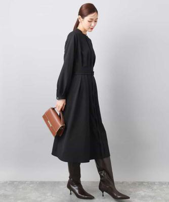 MK MICHEL KLEIN (Women)/エムケーミッシェルクラン ウエストタックデザインワンピース/洗える 94ブラック ワンピース・ドレス【三越伊勢丹/公式】