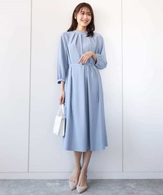 ウエストベルト付きサックワンピース／洗える