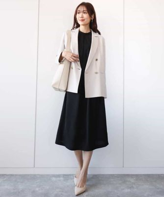 ウエストベルト付きサックワンピース／洗える