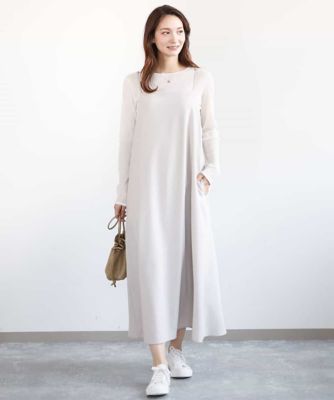トウジュー 長袖 シフォンチュニック ワンピース 麻 リネン