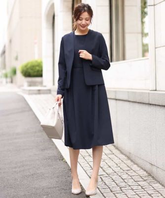 ベルト付きフレアワンピース／制菌加工／洗える | MK MICHEL KLEIN