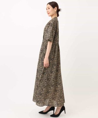 キーネックコットンワンピース／洗える