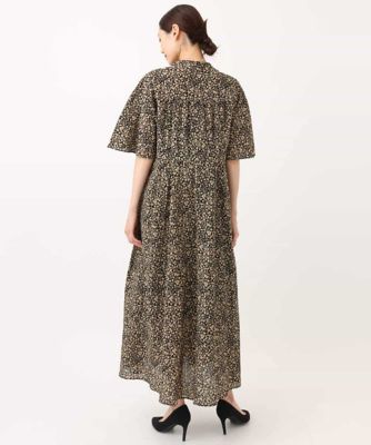 キーネックコットンワンピース／洗える