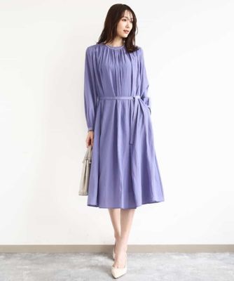 サテンギャザーワンピース／洗える | MK MICHEL KLEIN (Women