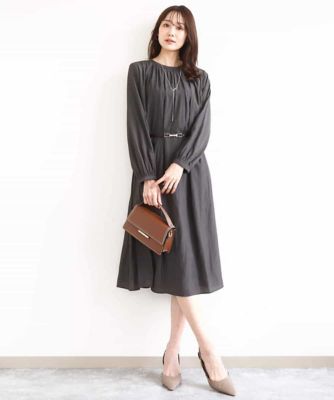 サテンギャザーワンピース／洗える | MK MICHEL KLEIN (Women