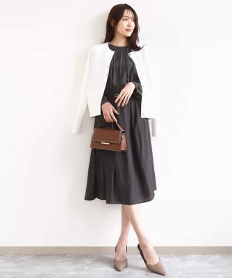 ミサワンピース サテンギャザーワンピース／洗える | MK MICHEL KLEIN (Women