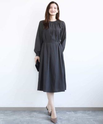 サテンギャザーワンピース／洗える | MK MICHEL KLEIN (Women