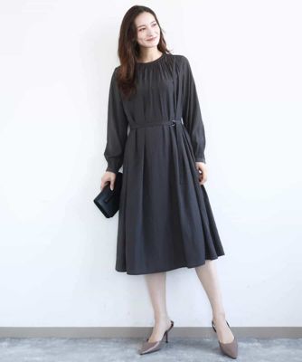 サテンギャザーワンピース／洗える | MK MICHEL KLEIN (Women