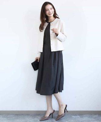 サテンギャザーワンピース／洗える | MK MICHEL KLEIN (Women