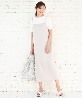 ＜MK MICHEL KLEIN (Women)＞サテンキャミワンピース／洗える