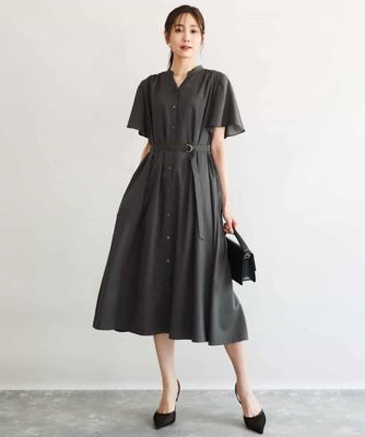 洗える］フレアスリーブ ベルト付きワンピース | MK MICHEL KLEIN