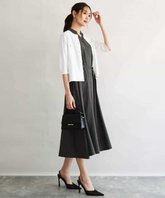 洗える］フレアスリーブ ベルト付きワンピース | MK MICHEL KLEIN