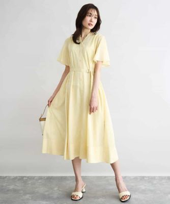 洗える］フレアスリーブ ベルト付きワンピース | MK MICHEL KLEIN