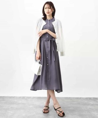 ウエストタックデザインワンピース／洗える
