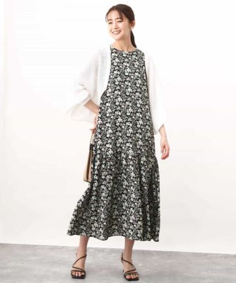 ティアードデザイン花柄ワンピース／洗える