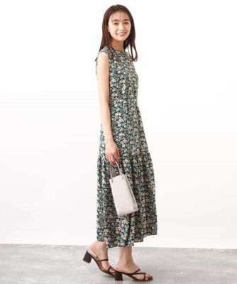 ティアードデザイン花柄ワンピース／洗える