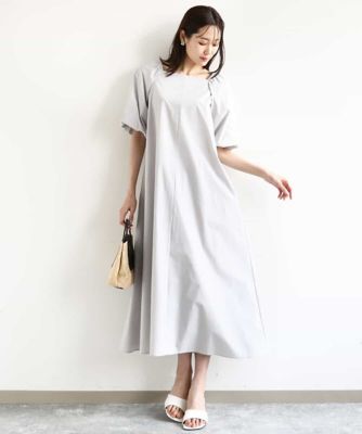 ＜MK MICHEL KLEIN (Women)＞スクエアネックタフタワンピース／撥水／ＵＶカット／接触冷感／洗える