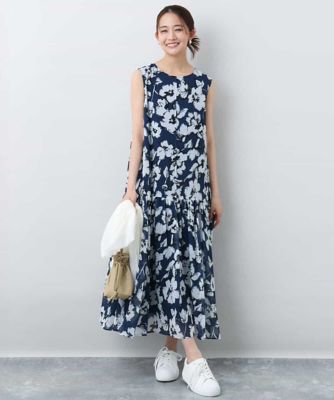 花柄ティアードワンピース／洗える