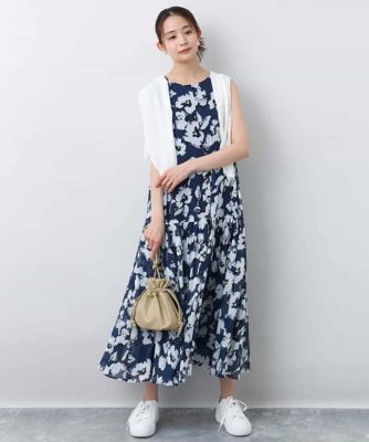 花柄ティアードワンピース／洗える