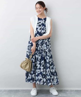 花柄ティアードワンピース／洗える