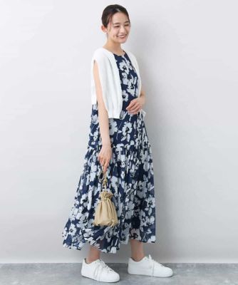 花柄ティアードワンピース／洗える