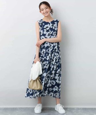 花柄ティアードワンピース／洗える