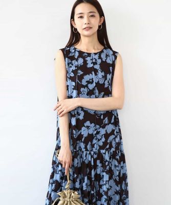 ＜MK MICHEL KLEIN (Women)＞花柄ティアードワンピース／洗える