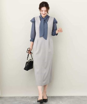 Vネックジャンパースカート／洗える | MK MICHEL KLEIN (Women