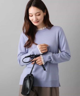 ＜MK MICHEL KLEIN (Women)＞ミニフリルデザインニット／洗える