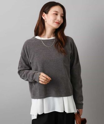 モールヤーンボートネックニット／洗える | MK MICHEL KLEIN (Women