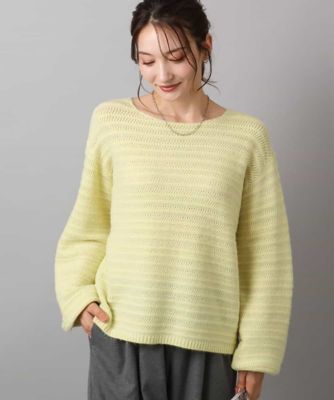 シアーボーダーボリュームパフスリーブニット／洗える | MK MICHEL