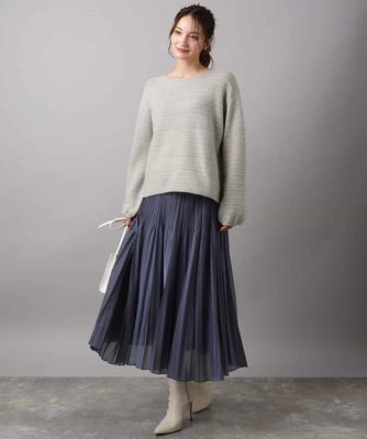 MK ミッシェルクラン（MK MICHEL  ）/【体型カバー/洗える】シアーボーダーボリュームパフスリーブニット シアーボーダーボリュームパフスリーブニット／洗える | MK MICHEL